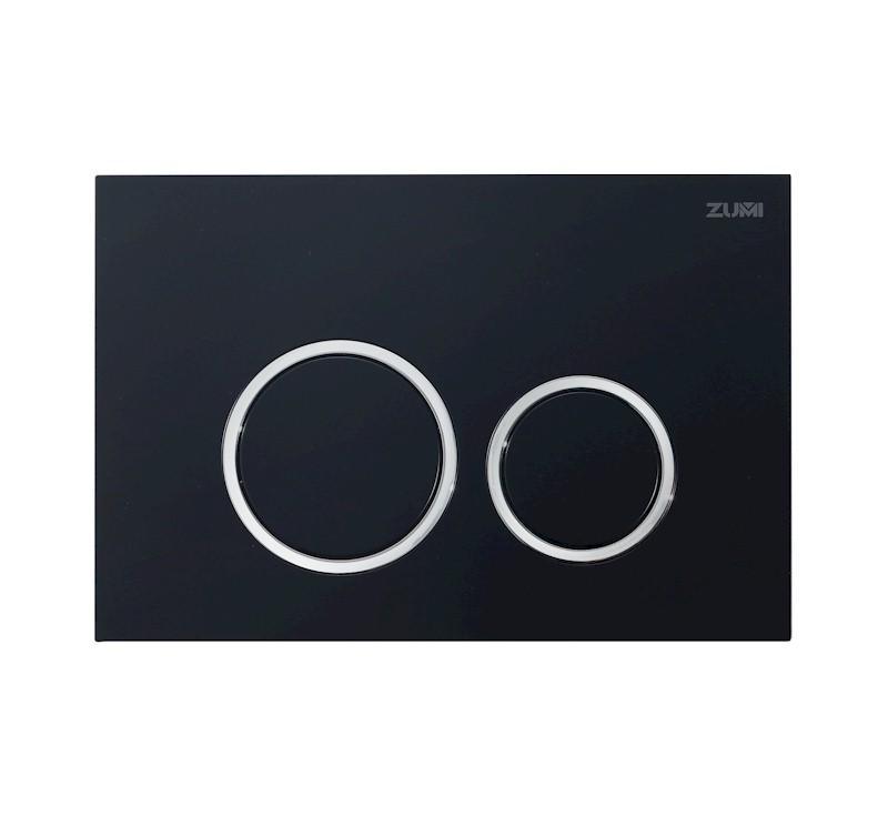 Zumi Java Round Abs Flush Plate Black/Chrome - Burdens Plumbing
