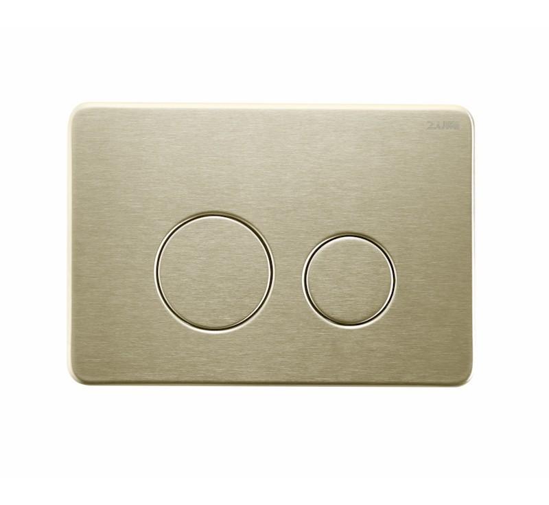 Zumi Java Round Stainless Steel Flush Plate Brushed Gold - Burdens Plumbing