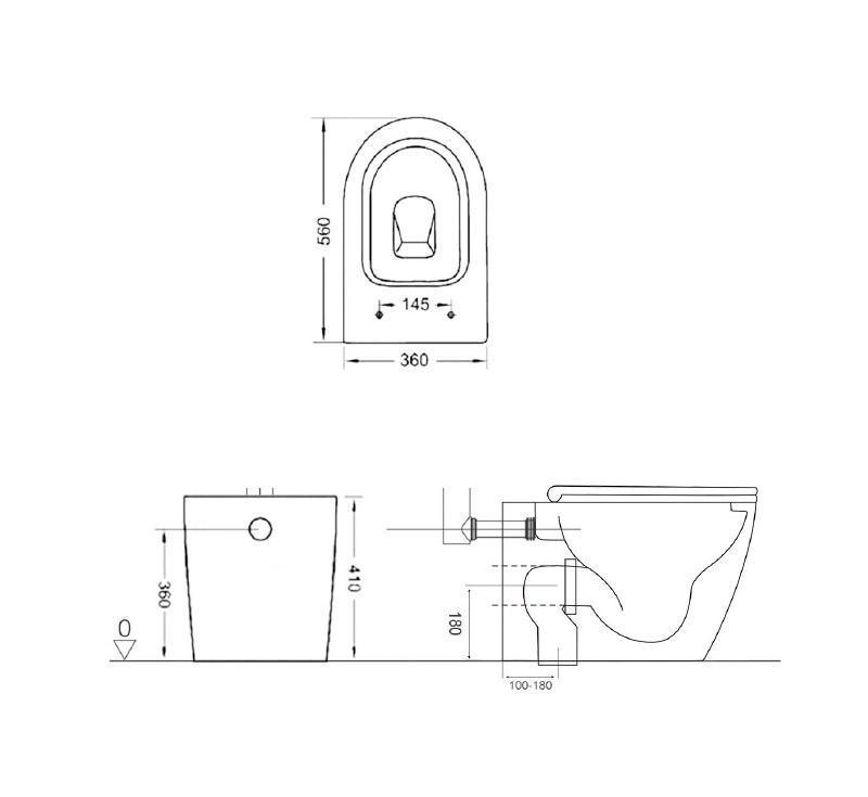 Zumi Java Wall Faced Rimless Pan - Burdens Plumbing
