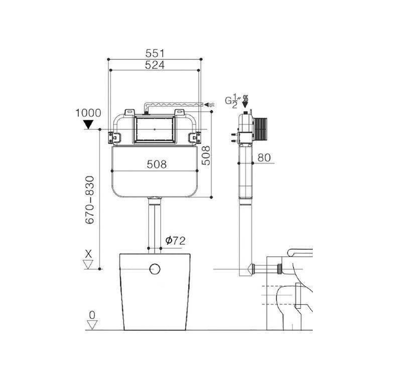 Zumi R&T Inwall Toilet Dual Flush Cistern - Burdens Plumbing