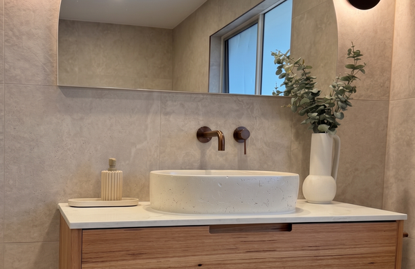 Elegant Bathroom Inspiration Featuring Meir Lustre Bronze Tapware by Reliable Bathrooms