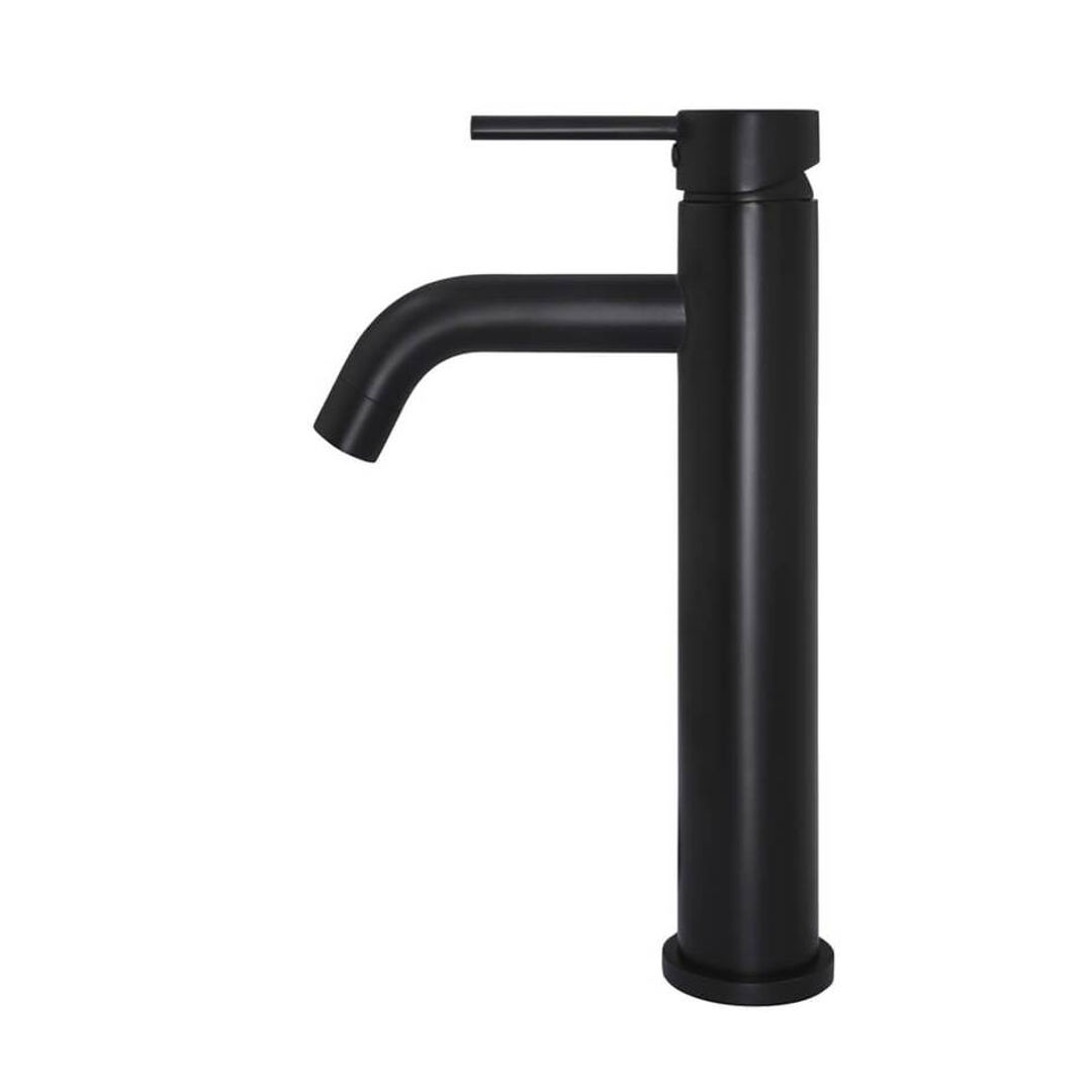 Meir Round Tall Curved Basin Mixer Matte Black