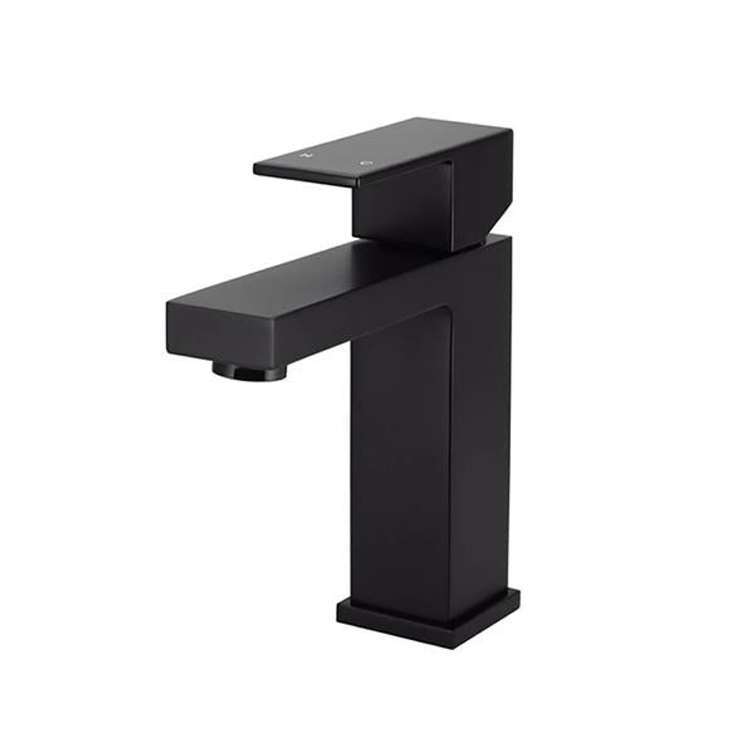 Meir Square Matte Black Basin Mixer