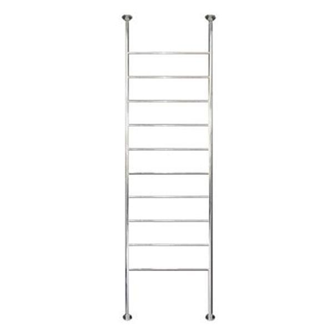 Radiant 500 X 2700mm Round Bar Floor To Ceiling Heated Towel Ladder