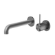 Nero Mecca Wall Basin Mixer Separate Back Plate Handle Up 230Mm Spout Gun Metal