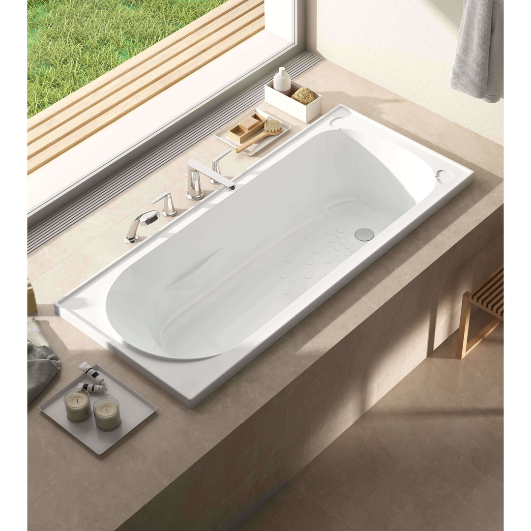 Oceano Civic Inset Bath 1800 X 820 X 490 White