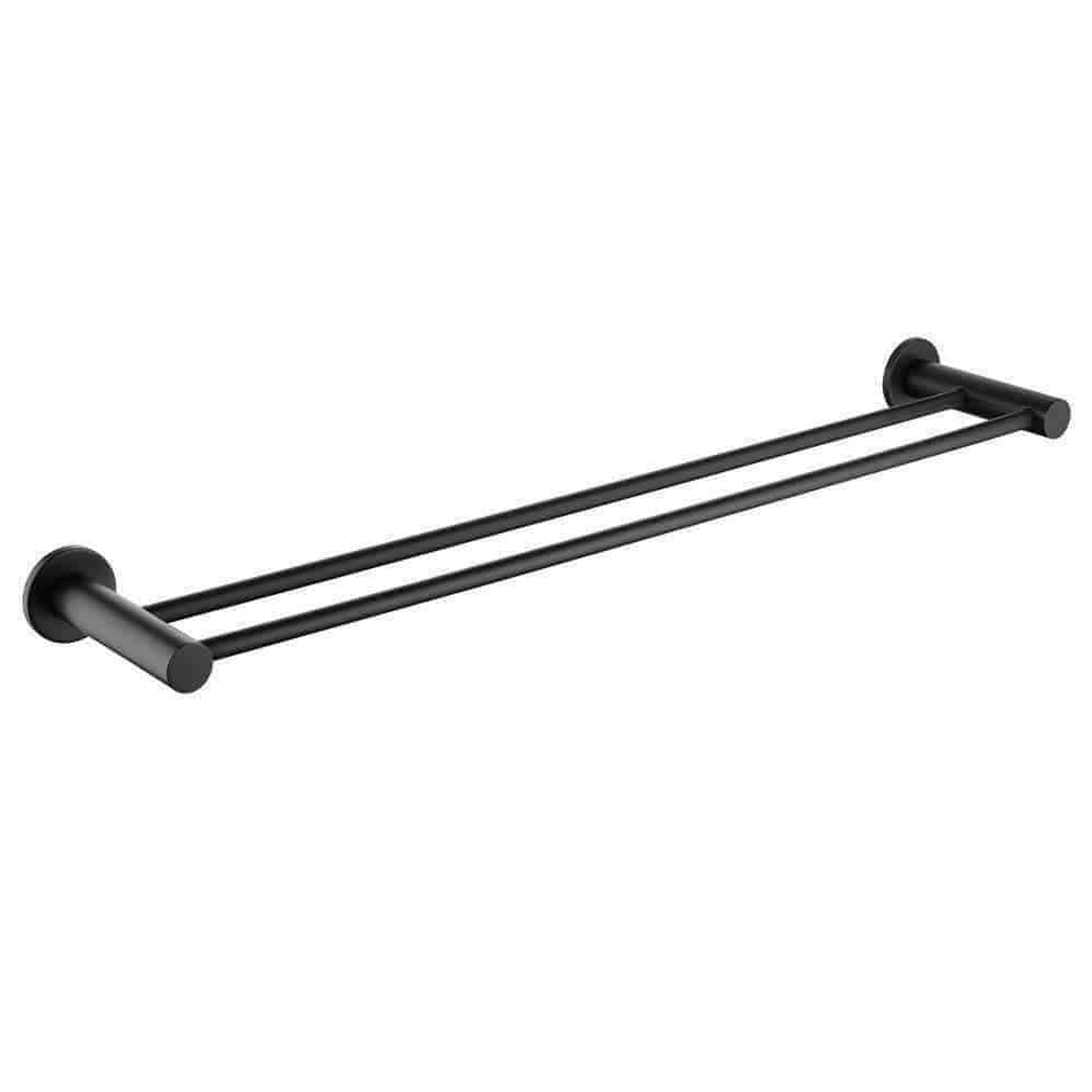 Fienza Hustle 800mm Double Towel Rail Matte Black 82508