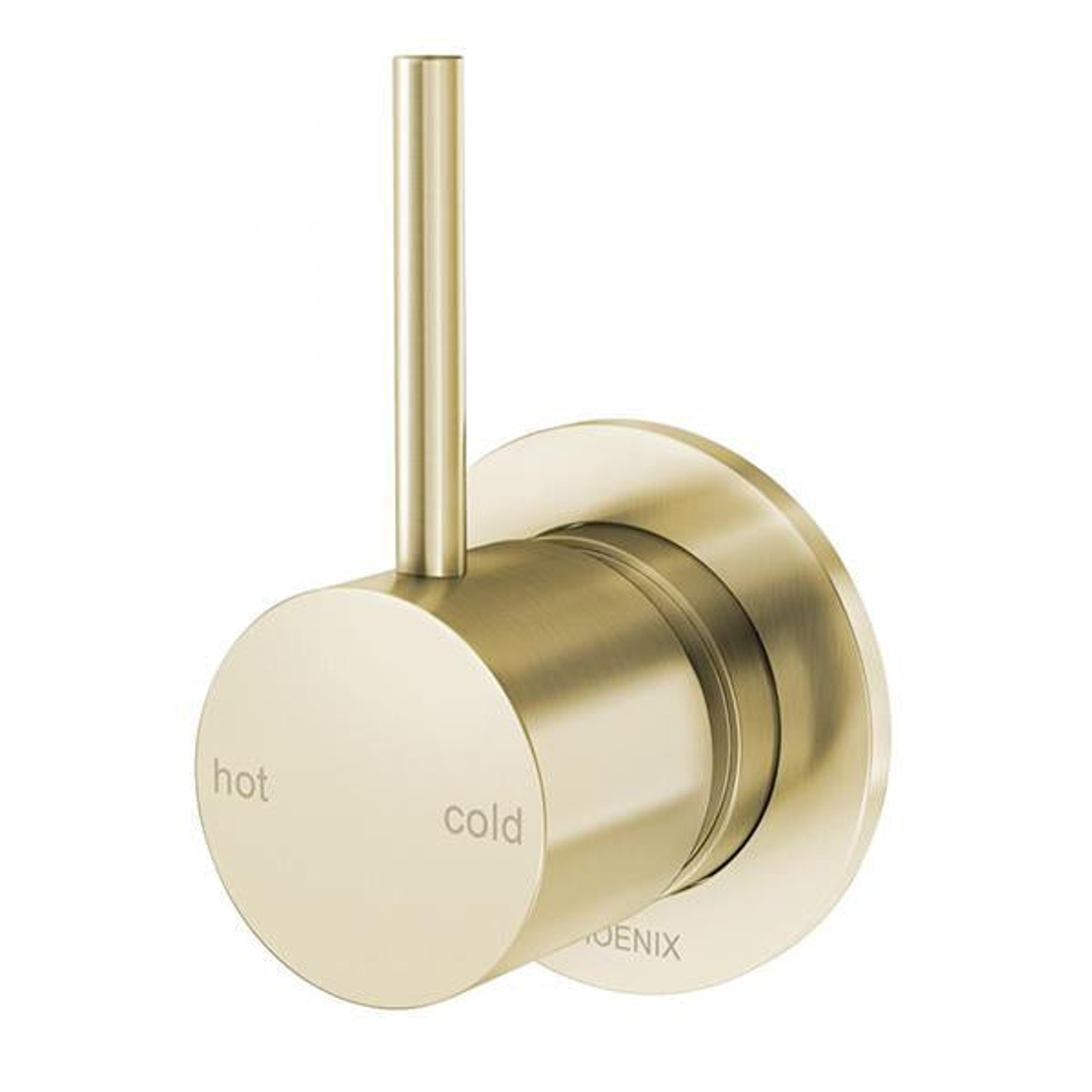 Phoenix Vivid Slimline Up Shower / Wall Mixer - Brushed Gold