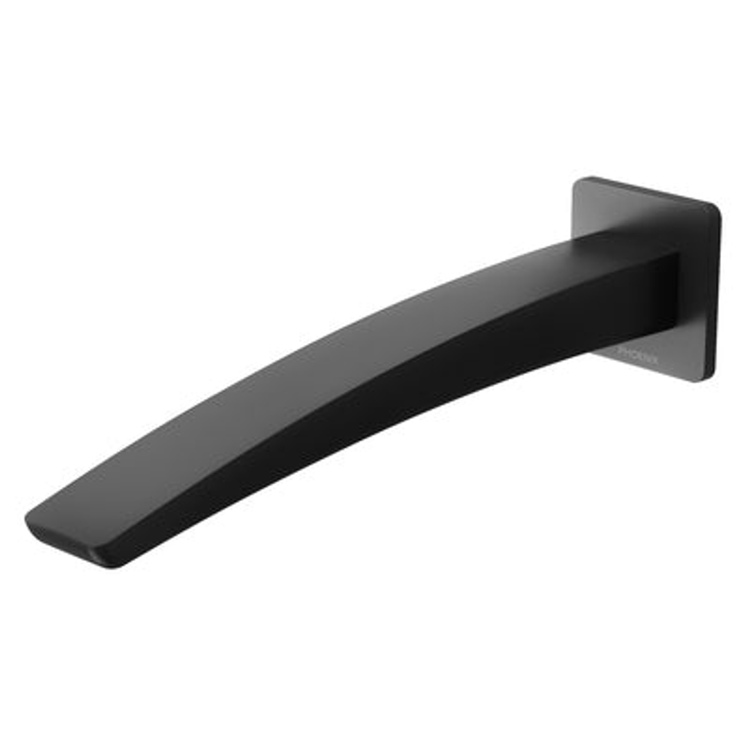 Phoenix Rush Wall Bath Outlet 230mm Matte Black Ru777 Mb