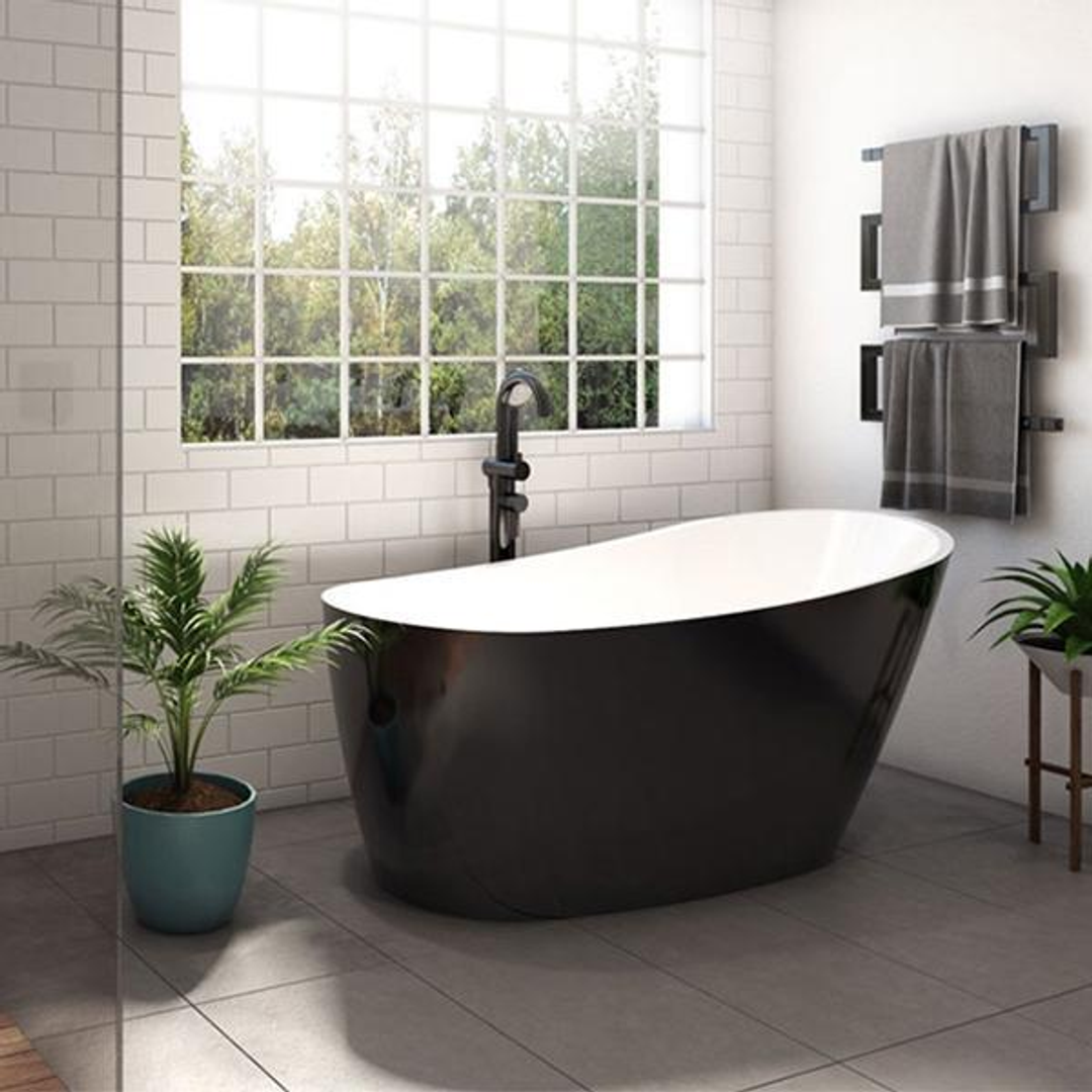 Decina Piccolo Black 1500mm Freestanding Bath