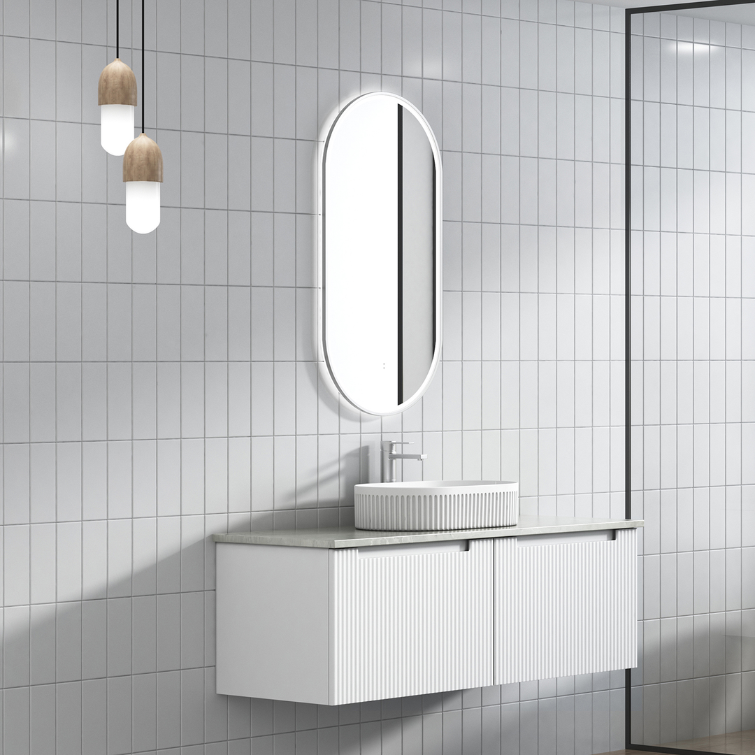 Aulic Perla Mark Ii Wall Hung 1200 Cabinet With Pure White Stone Top With U/M Basin