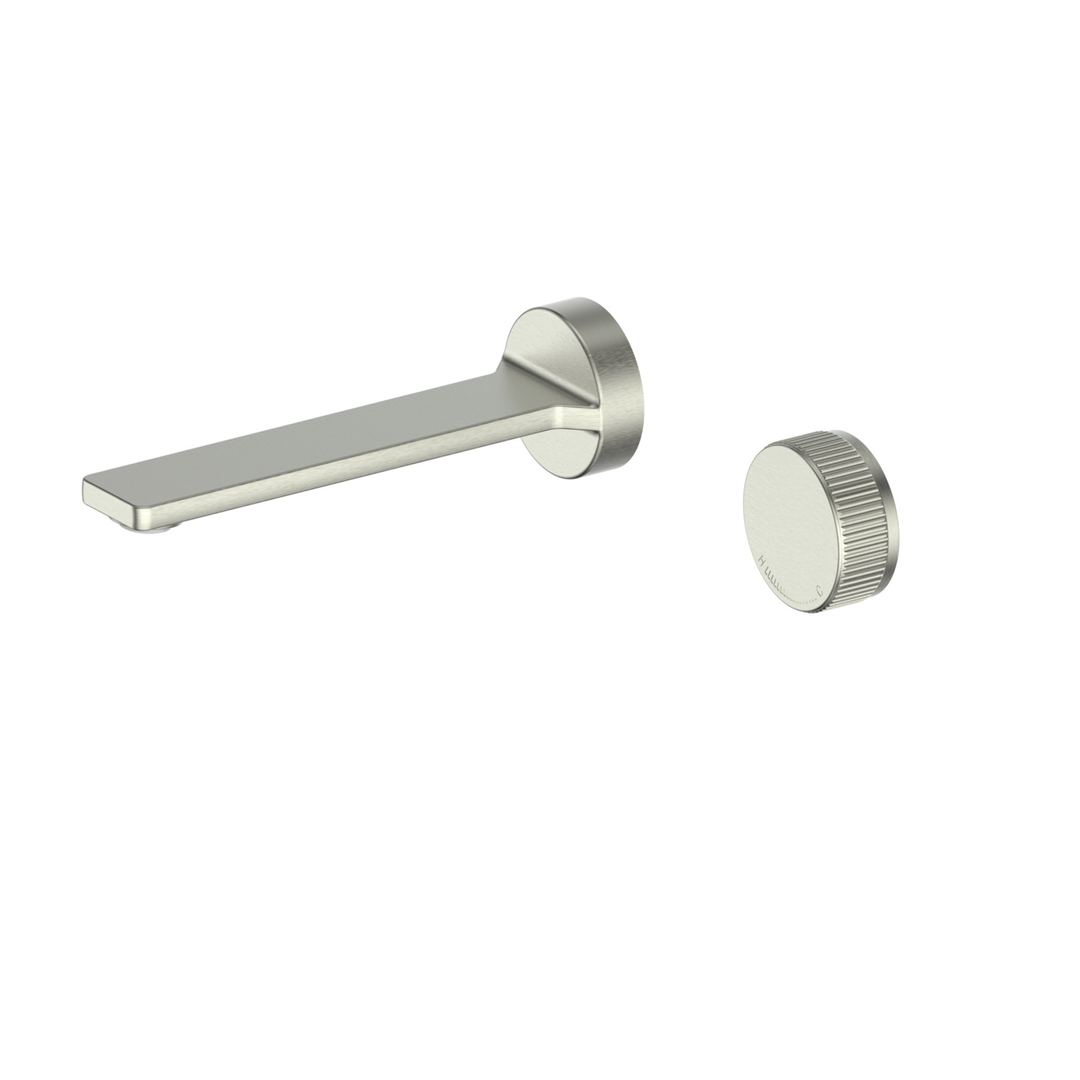Greens Venza Two Hole Wall Mounted Basin Mixer Pvd Brushed Nickel