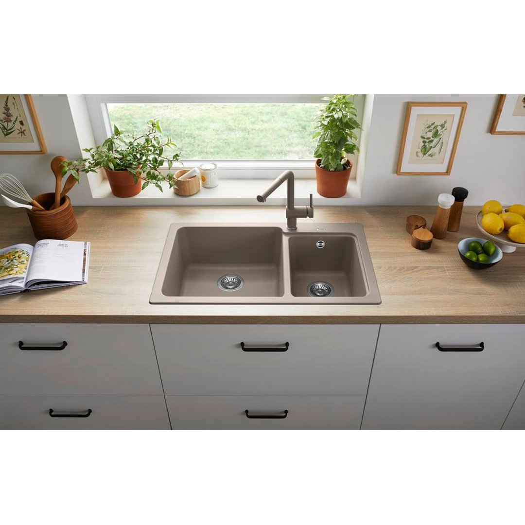 Blanco Naya8W Silgranit 1&1/2 Bowl Inset Sink No Drainer White