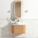 Otti Bondi Woodland Oak Fluted Vanity 750X460X450 Wall Hung Cabinet
