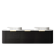 Otti Bondi 1800X460X450 W/Hung Black Oak Vanity With Natural Carrara & Gold Handle