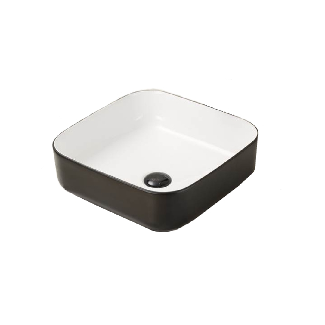 Innova Fine Black & White Square Vessel Basin B-1091Bw