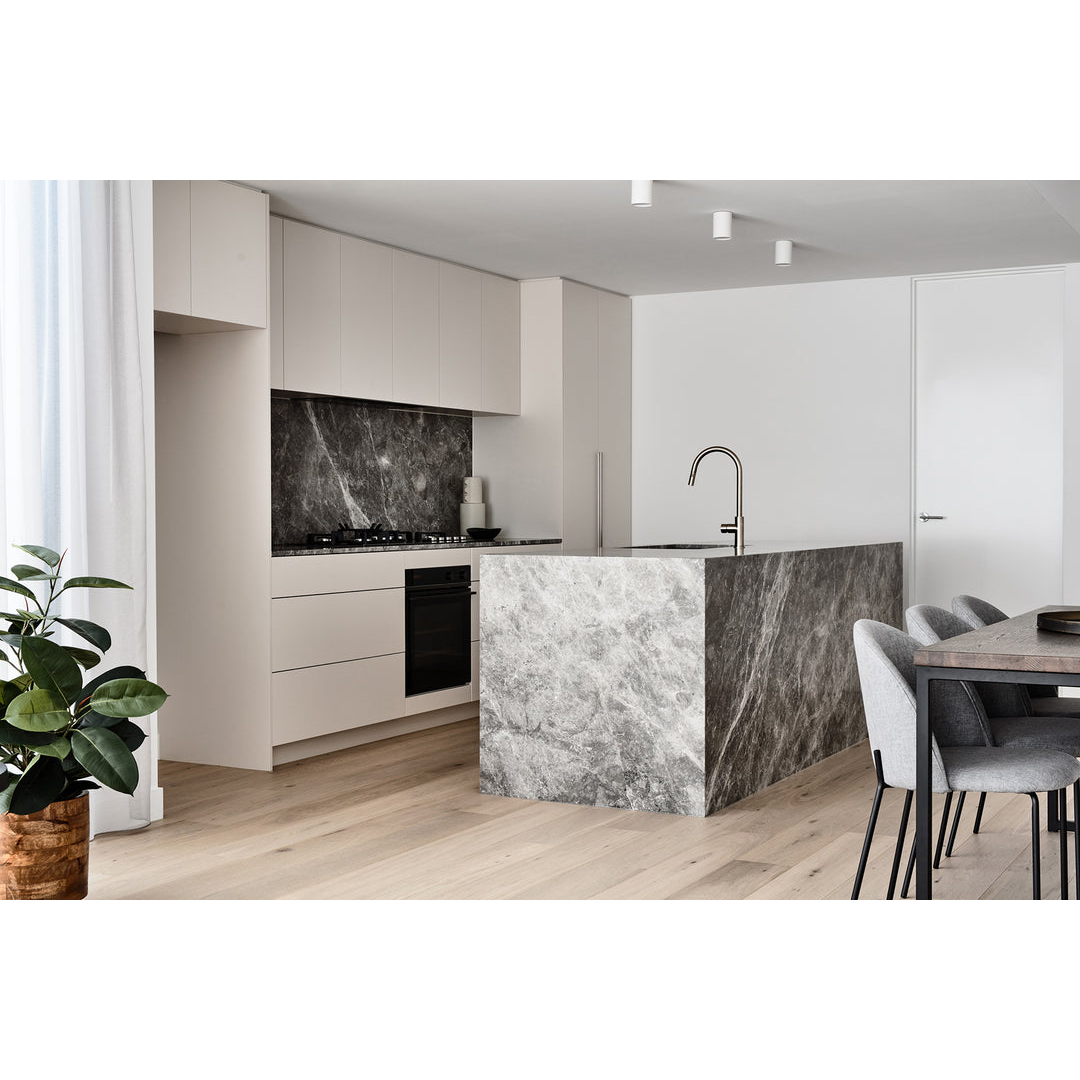 Meir Round Pinless Piccola Pull Out Kitchen Mixer Tap Brushed Nickel