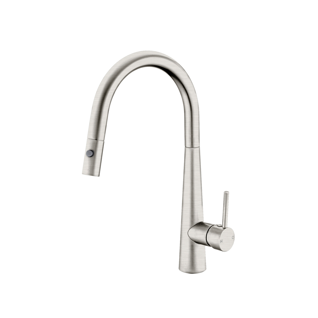 Nero Dolce Pull Out Sink Mixer With Vegie Spray Function - Brushed Nickel