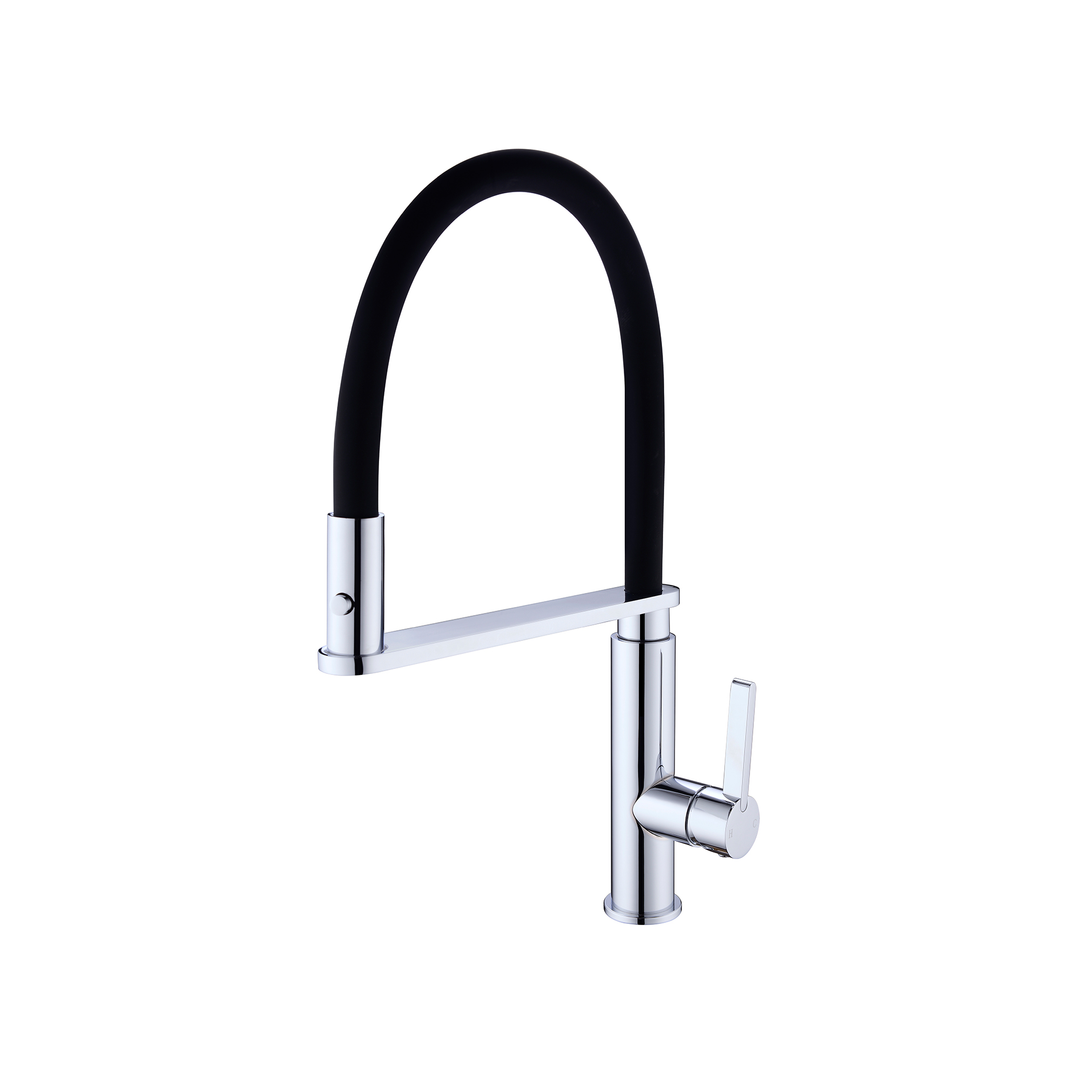 Nero Rita Pull Out Sink Mixer - Chrome/Black Hose