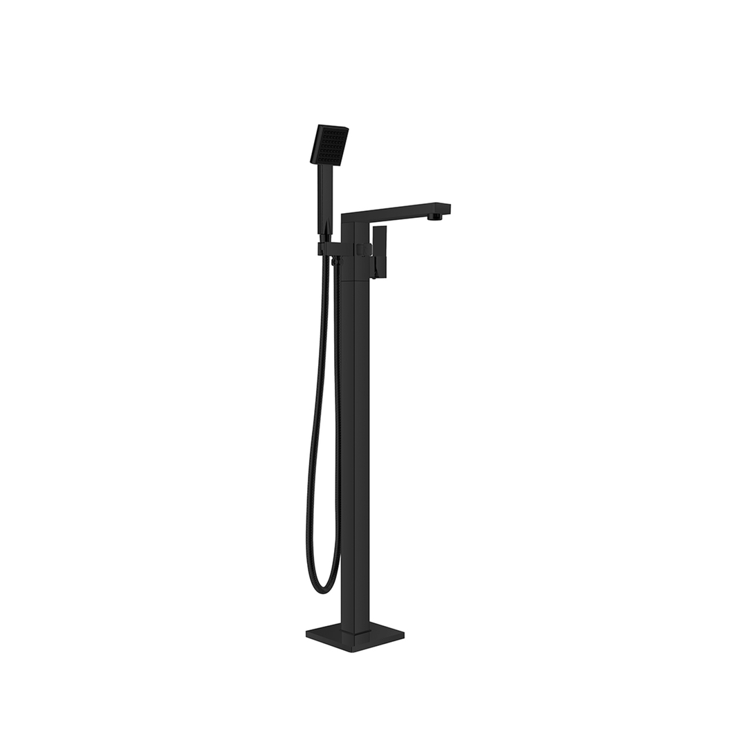 Nero Vibe Square Floormount Mixer With Handshower - Matt Black