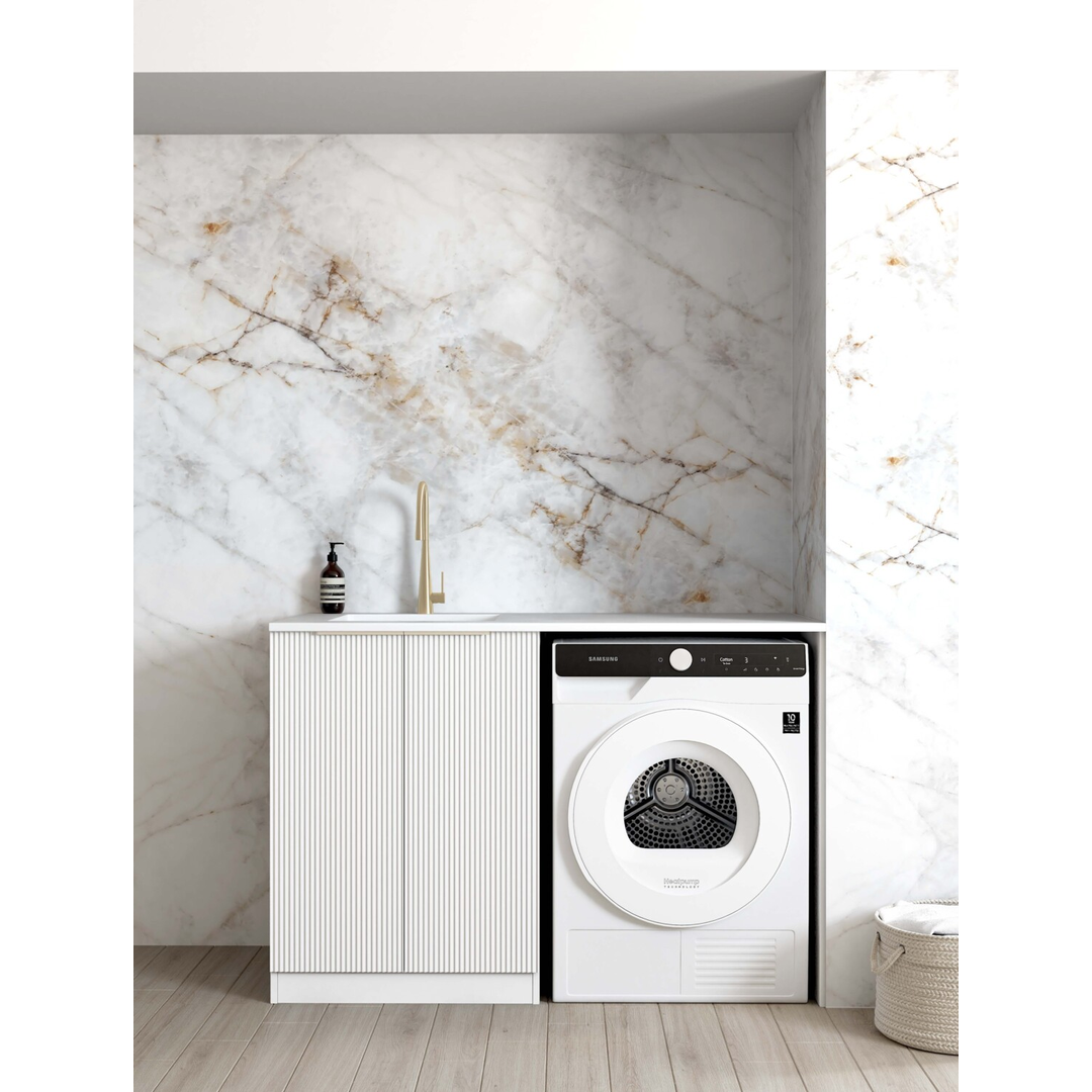 Otti Bondi White Base Laundry Cabinet With 1300Mm Pure White Top