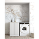 Otti Noosa Fluted White Base Laundry Cabinet With 1300Mm Natural Carrara Marble Top