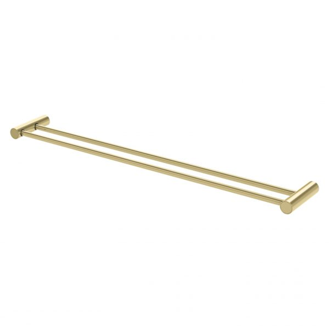 Phoenix Vivid Slimline Double Towel Rail 800mm - Brushed Gold