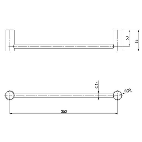 Phoenix Vivid Slimline Hand Towel Rail 350mm - Brushed Nickel