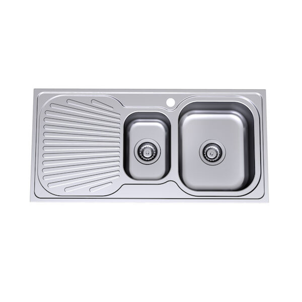 Clark Vital 980mm 1.5 End Bowl Sink 1125   1 Tap Hole Right