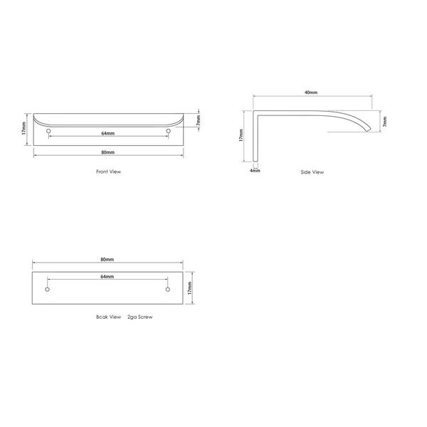 Otti Hampshire 80Mm Brushed Gold Handle For 600Mm Cabinet