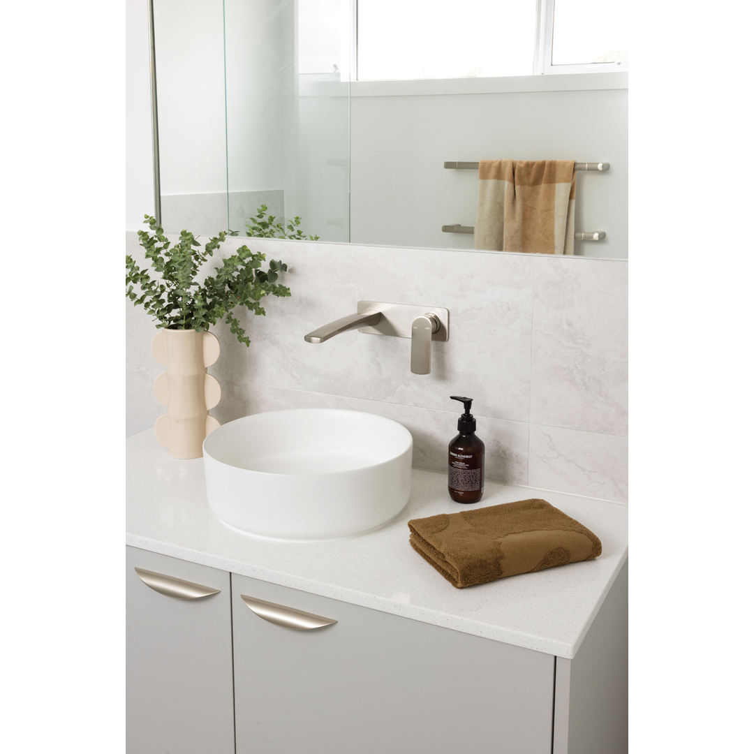 Phoenix Mekko Switchmix Wall Basin/Bath Mixer Set 200mm Fit-Off Kit - Brushed Nickel