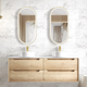 Otti Byron 1500X460X550 Wall Hung Natural Oak Plywood Cabinet For Double Bowls Basin