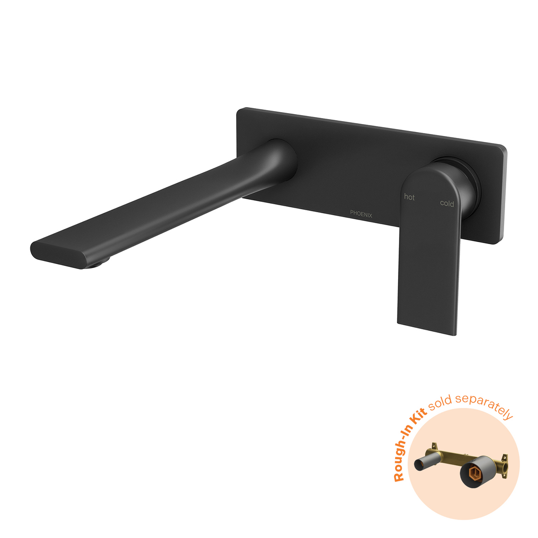 Phoenix Teel Switchmix Wall Basin / Bath Mixer Set 200Mm Fit-Off Kit Matte Black