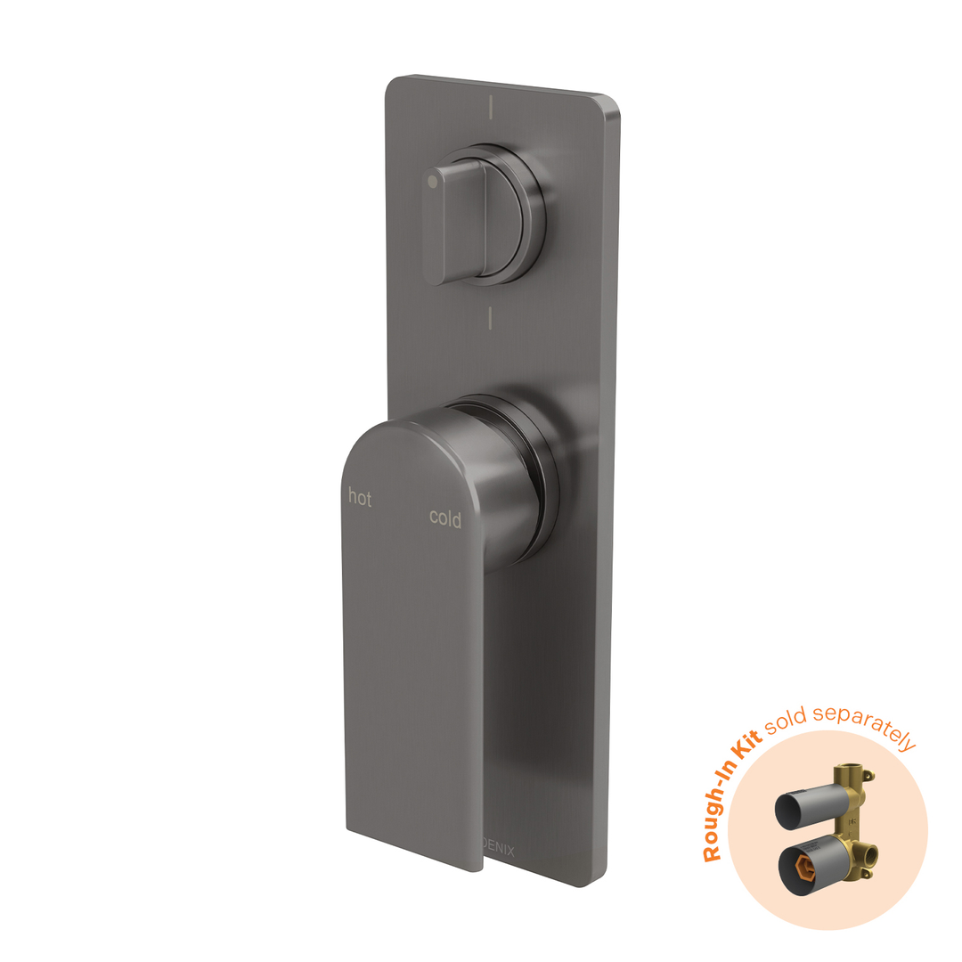 Phoenix Teel Switchmix Shower / Bath Diverter Mixer Fit-Off Kit Brushed Carbon