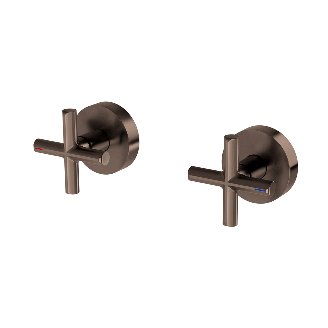Phoenix Vivid Slimline Plus Wall Top Assemblies 15Mm Extended Spindles Brushed Bronze