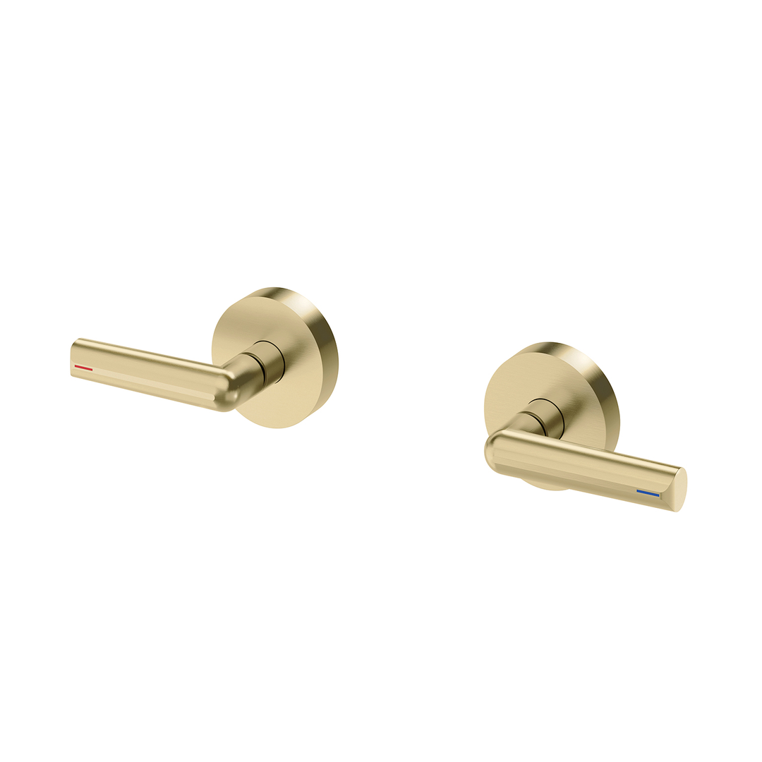 Phoenix Vivid Slimline Plus Lever Wall Top Assemblies 15Mm Ext Spindles Brushed Gold