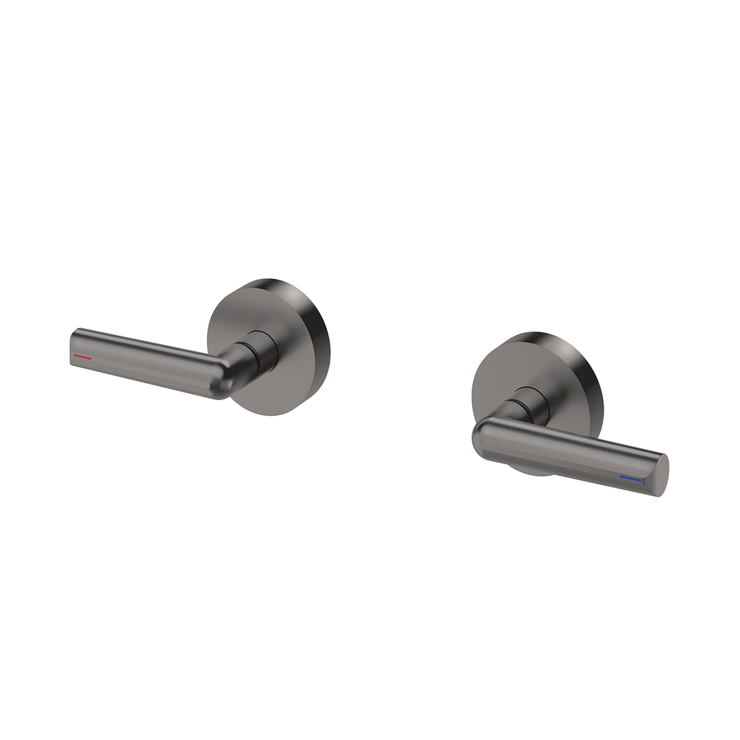 Phoenix Vivid Slimline Plus Lever Wall Top Assemblies 15Mm Ext Spindles Brushed Carbon