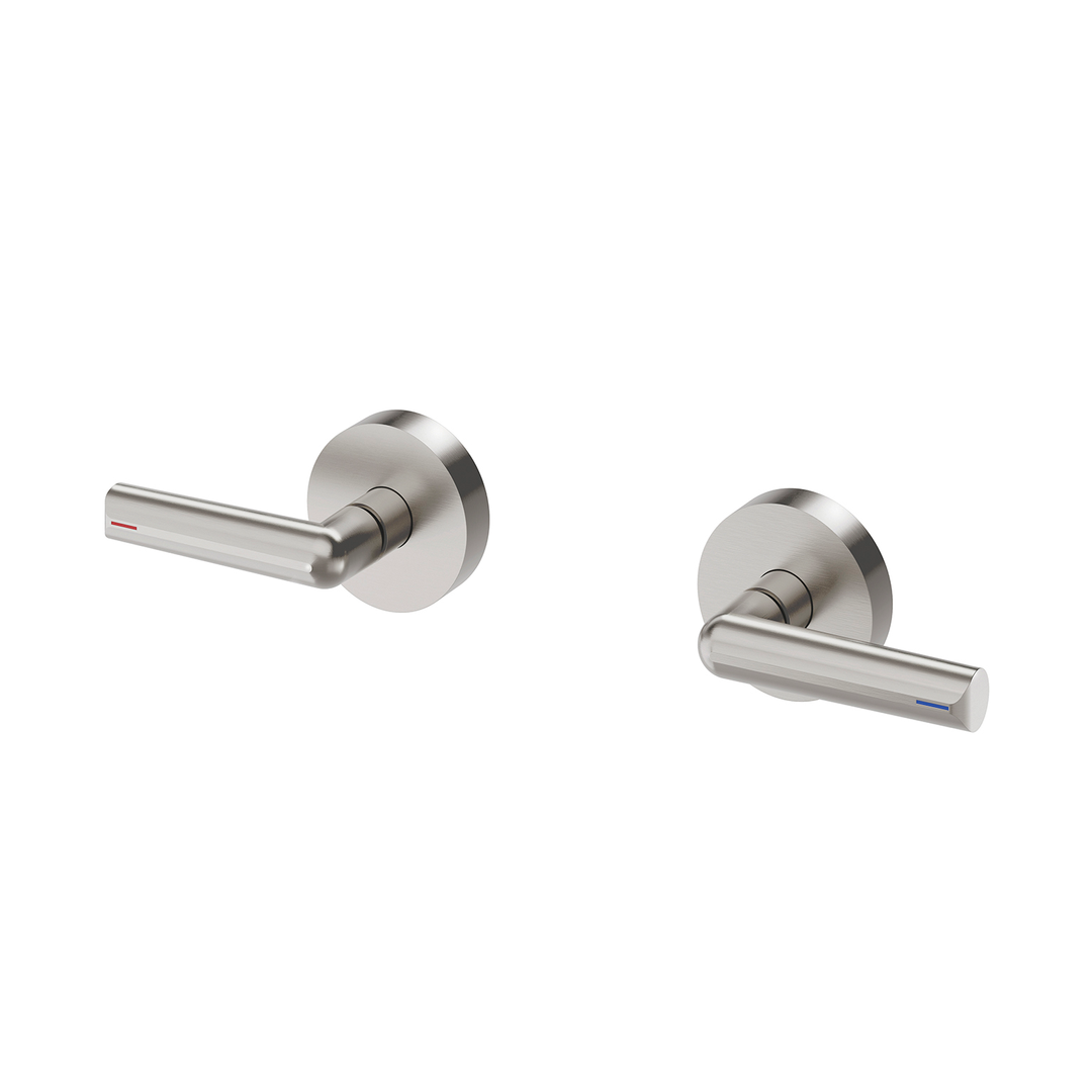 Phoenix Vivid Slimline Plus Lever Wall Top Assemblies 15Mm Ext Spindles Brushed Nickel