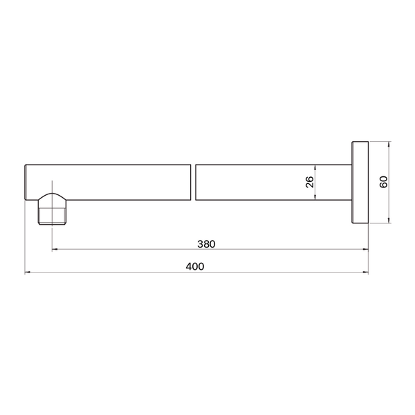 Brasshards Mixx Matcha Straight Shower Arm 380Mm Brushed Nickel