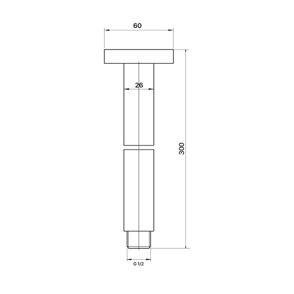Brasshards Mixx Matcha Ceiling Arm 300Mm Brushed Gold