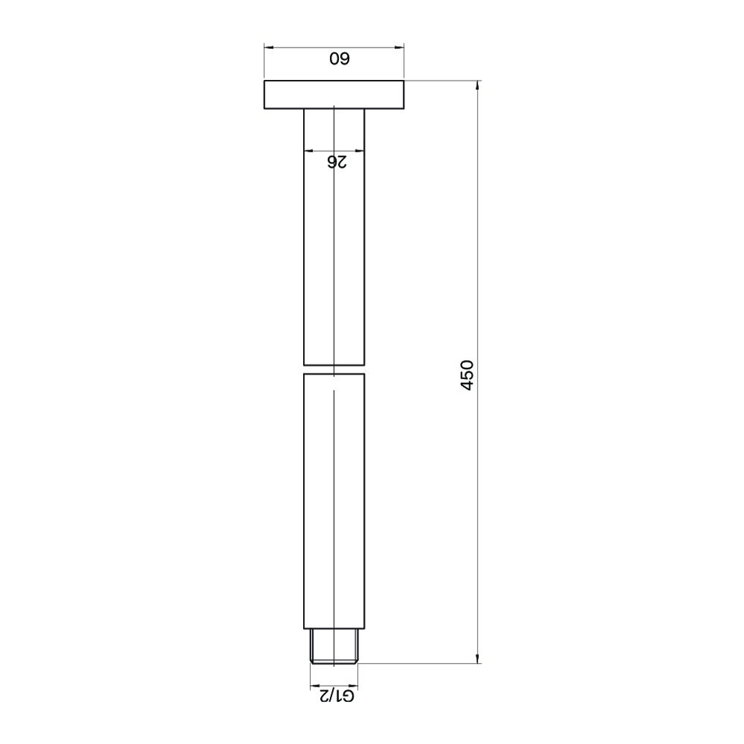 Brasshards Mixx Matcha Ceiling Arm 450Mm Brushed Bronze