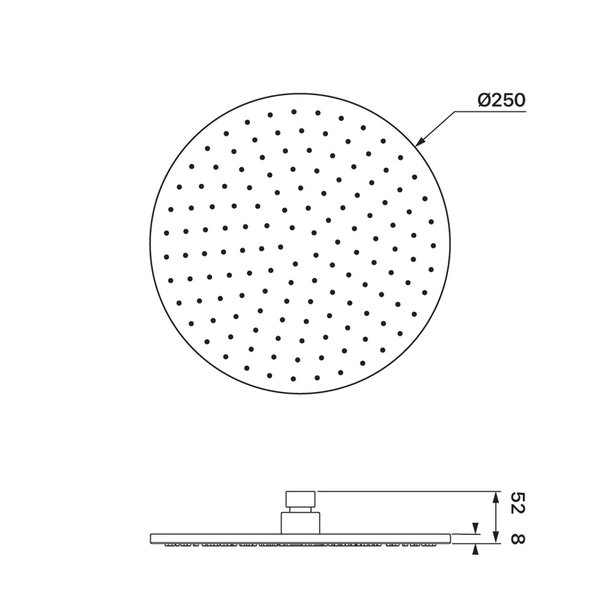 Brasshards Mixx Matcha Brass Shower Head 250Mm Brushed Nickel