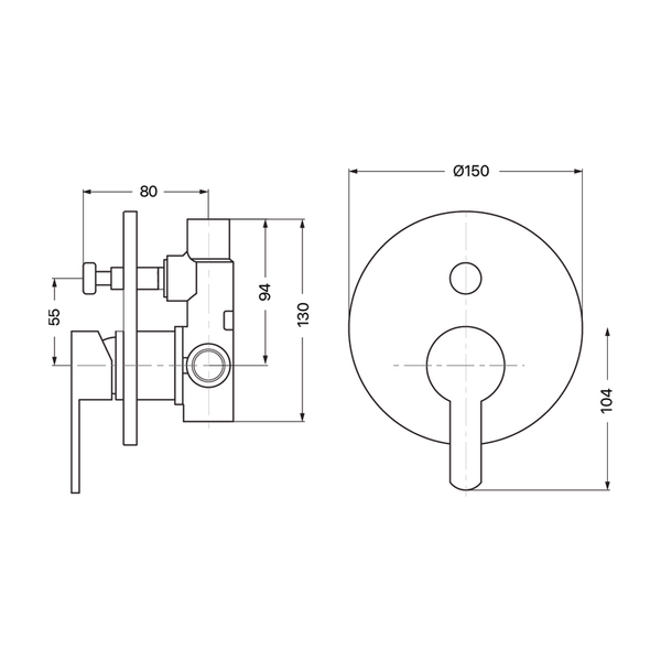 Brasshards Mixx Magnolia Shower Diverter Mixer Chrome