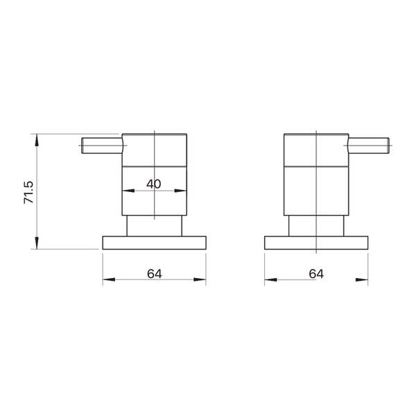 Brasshards Mixx Spruce Lever 1/4 Turn C/Disc Wall Stops Set Chrome (Pr) Lead Free