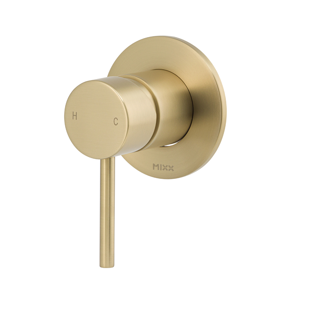 Brasshards Mixx Anise Shower Mixer Trim Kit (80Mm Backplate) Brushed Gold