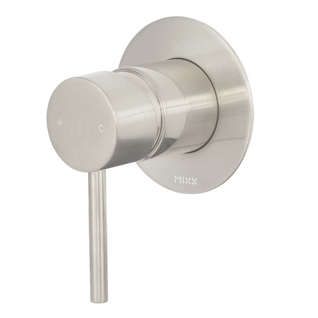 Brasshards Mixx Anise Shower Mixer Trim Kit (80Mm Backplate) Brushed Nickel