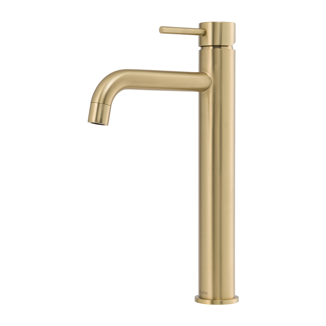 Brasshards Mixx Anise Tower Vessel Mixer Brushed Gold Lead Free