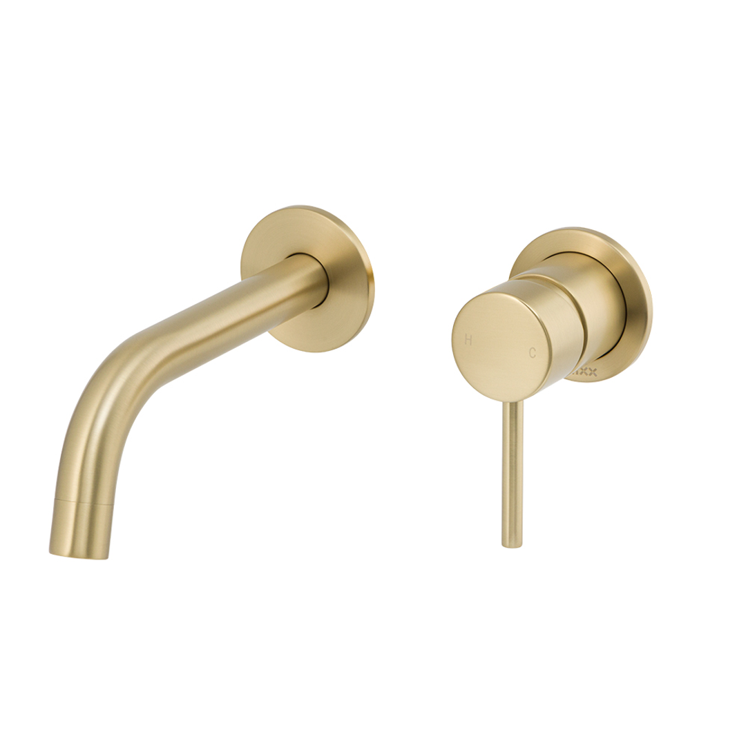 Brasshards Mixx Anise Dual Wall Plate Mixer Trim Kit Brushed Gold Lead Free