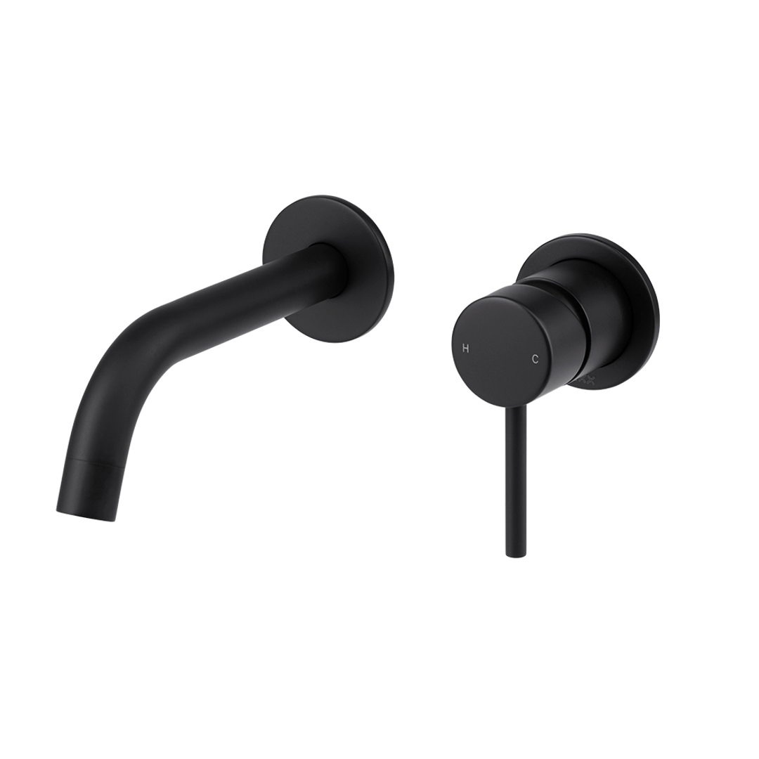 Brasshards Mixx Anise Dual Wall Plate Mixer Trim Kit Matt Black Lead Free