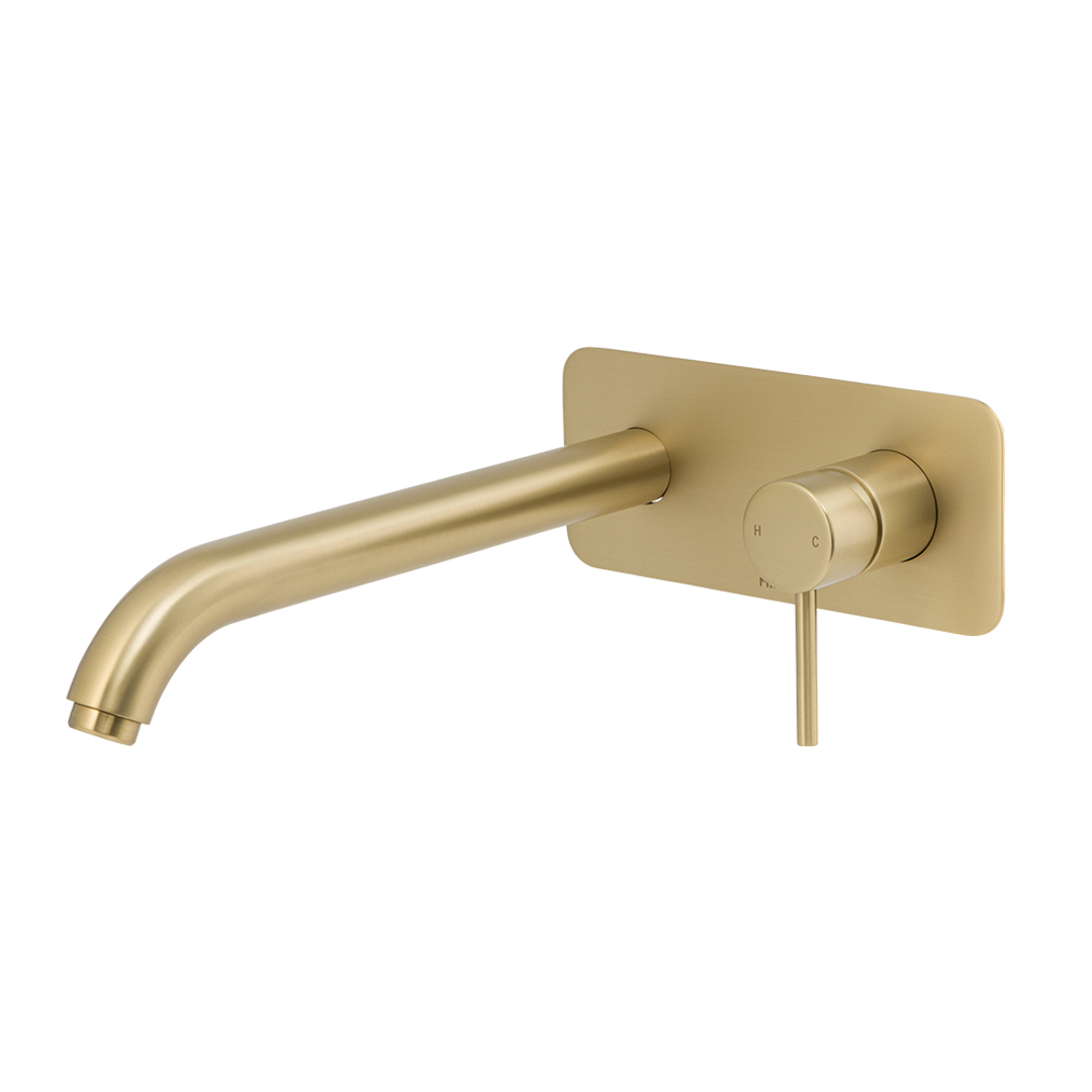 Brasshards Mixx Anise Wall Tub Mixer Brushed Gold Lead Free
